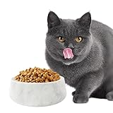 N NANSHOP Marble Dog Cat Bowl Large Capacity for Small and Middle Dogs Bowls for Food and Water - Pet Food Bowls Set Sturdy and Durable Family Bedroom Dog Food Bowl Gifts for Pet Owners,White(NS038)