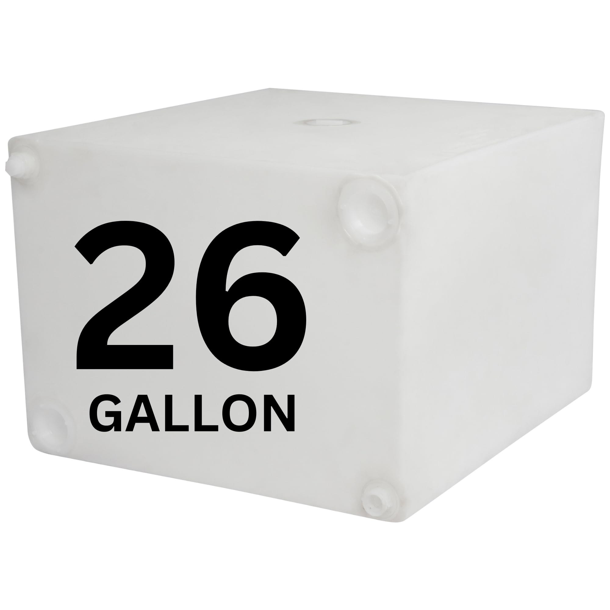 26 Gallon RV Fresh Water Tank, Potable Water Storage Tank for Drinking, Cooking, Cleaning, Showering, for Campers, Trailers, Motorhomes, RVs, Cube Shape, 22" x 20" x 15" (WT-1155)