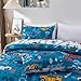 NTBED 5 Pieces Racing Cars Comforter Set Twin for Boys Kids Bed in a Bag Vehicles Transportation Lightweight Microfiber Bedding Sets,Blue