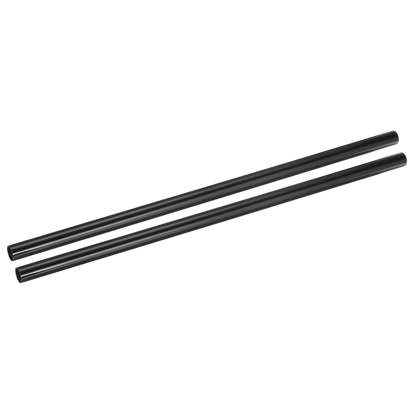 QUARKZMAN 2 Stücke Kohlefaserrohre 16 x 18 x 500mm Leinwandbindung Glänzende Oberfläche Stab 3K Rollgewickelte Kohlenstoff-Rundrohre für RC-Flugzeug Quadcopter Multicopter
