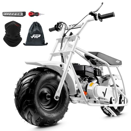 Image of FRP Mini Dirt Bike GMB100, 99 CC Gas Powered 4 Stroke 3HP, Off Road for Teens and Adult, Trail Bike Up to 28 Mph, Weight Support Up to 220 LBS (White)