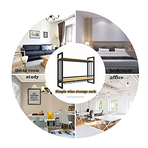 TiLeze Wall Mounted Wine Holder with Wine Glass Holder and Wooden Partition, 2-Tier Multiple Bottle Wine Cellar Racks Holder Display Shelf, Wine Storage Rack Home & Kitchen – Image 6