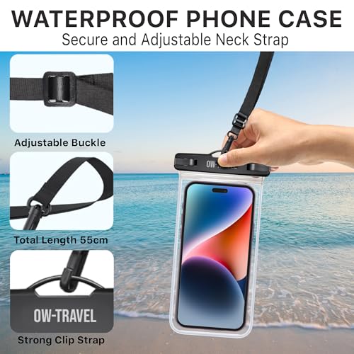 OW-TRAVEL Waterproof Phone Pouch (2 Pack) IPX8 Waterproof Phone Case for Swimming. Underwater iPhone Cases for iPhone 16 15 14 13 12 11 Pro Max XS Samsung S24 S23 S22 A55 A54 A15 Huawei up to 7” - Image 6