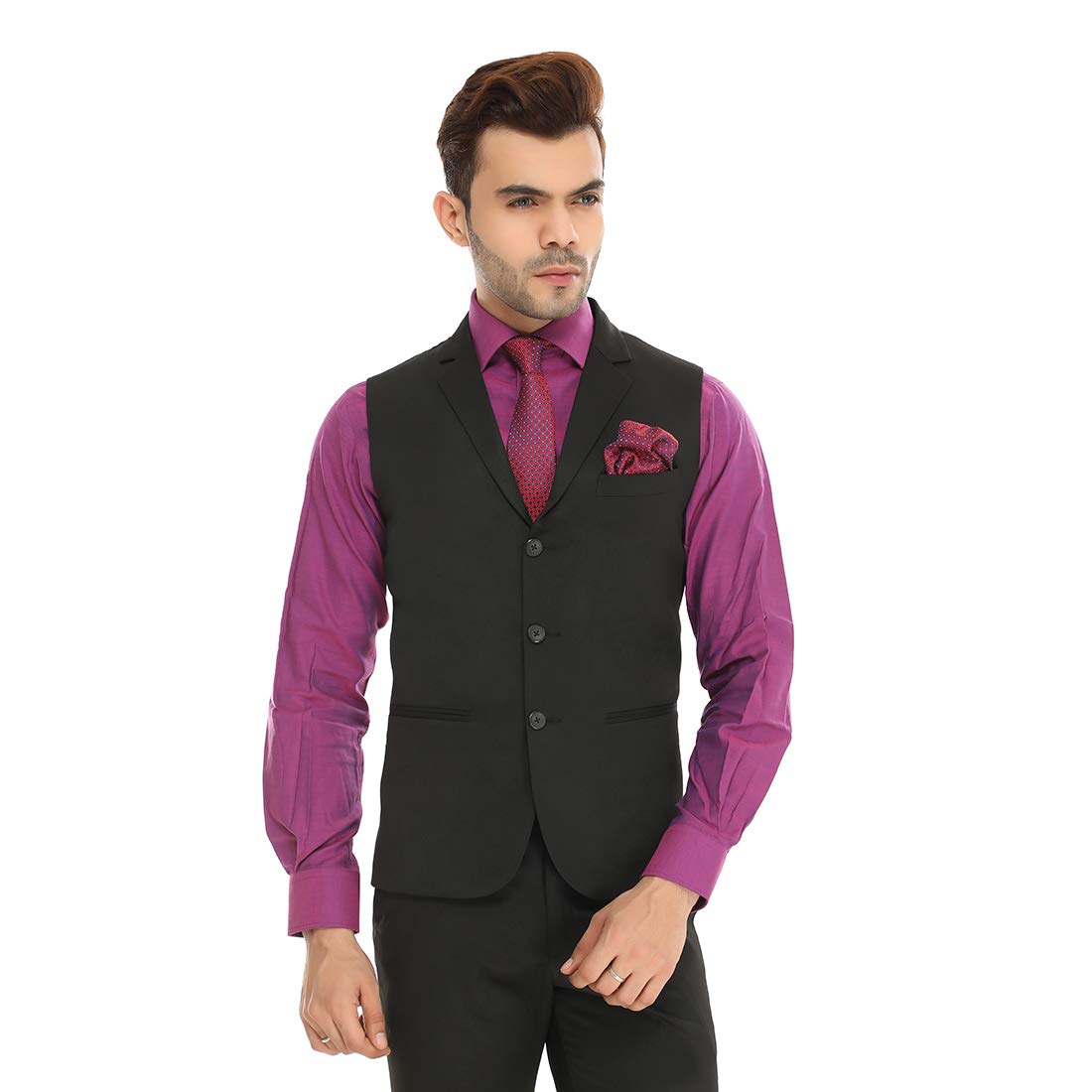 Men's Single Breast Three Button Slim Fit Formal/Party Waist Coat - 11 Colors