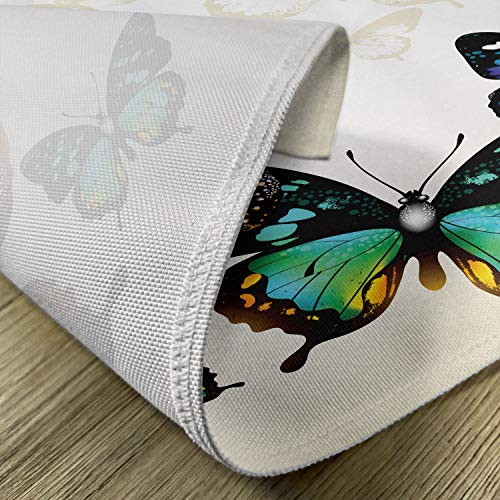 Ambesonne Butterfly Place Mats Set Of 4, Vivid Monarch Butterflies Flying Shades Shadows Dreamlike Fantasy Display, Washable Fabric Placemats For Dining Table, Standard Size, Blue Pink #TOP4