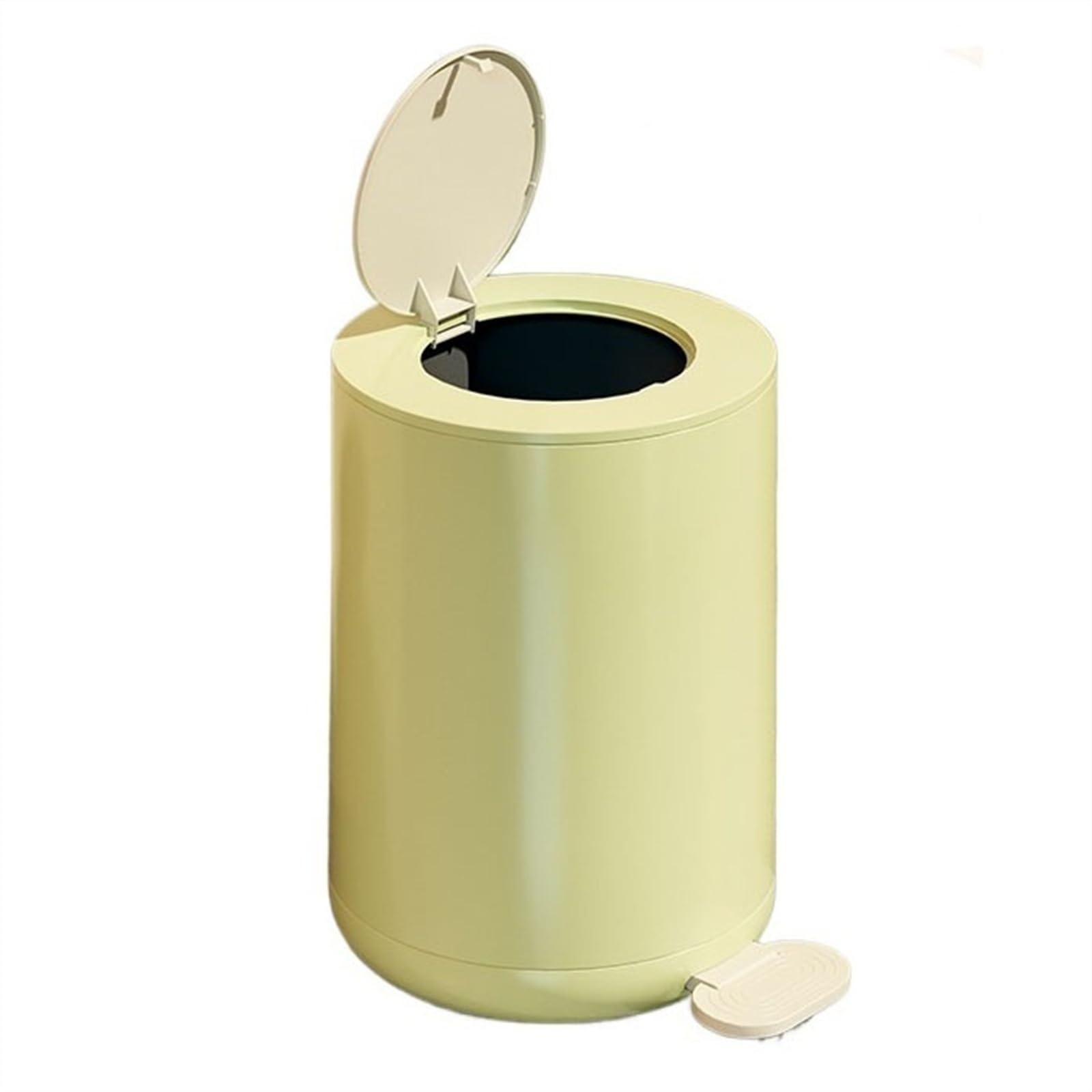 Kitchen Trash Can Foot Pedal Round Trash Can, Soft Close Step Garbage Can with Removable Inner Bin, 12/15L Modern Trash Can with Lid for Living Room, Bedroom, Office Garbage Can (Green 12L)