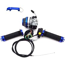 Racing Carburetor Carb Blue Throttle Handle Grips Cable Switch Kit For 2 Stroke 50cc 60cc 80cc Gas Motorized Bicycle