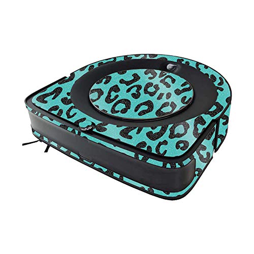 Image of MightySkins Glossy Glitter Skin Compatible with iRobot Roomba s9 Vacuum - Teal Leopard | High-Gloss Glitter Finish | Easy to Apply and Change Styles | Made in The USA