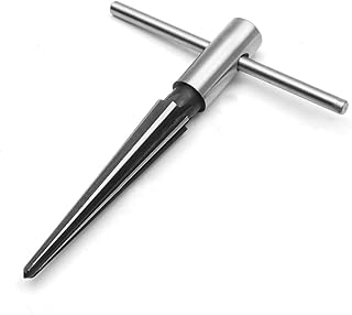 NIDAYE 1/8-1/2 (3.175mm-12.7mm) T Handle Tapered Reamer Tool - 6 Fluted Chamfer Bridge Pin Hole Hand Held Chaser Reaming Cutting Set for Wood Latches/Guitar/Woodworker/Luthier/Repairman Maintenance