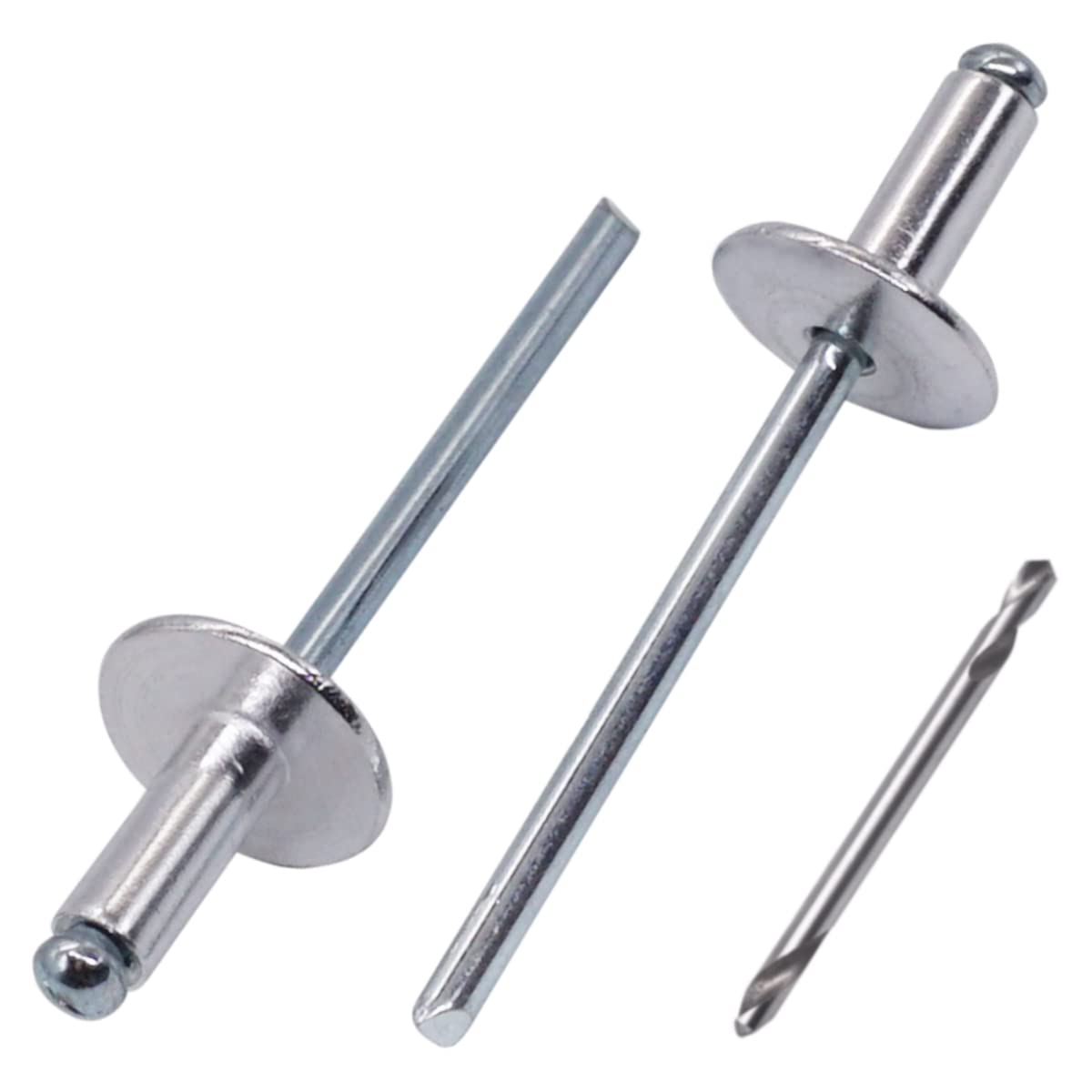 Rivetti Ciechi Alluminio 4,8x14 Mm - 10 Pezzi Con Mandrino Acciaio, Bianco RAL 9010