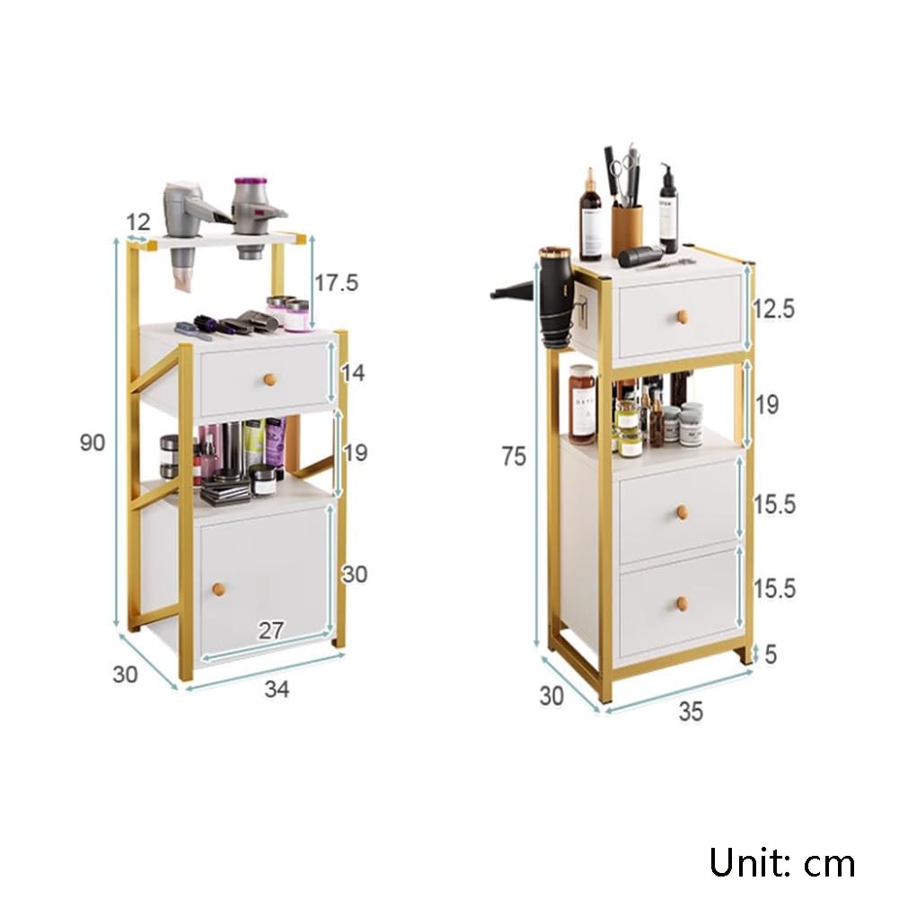 Generico Carrello per Parrucchiere, Stazione di stoccaggio per Mobile da Barbiere, scaffale per riporre Il Trucco del Salone di Bellezza, postazione da Barbiere con cassetti, Attrezzatura per Spa per