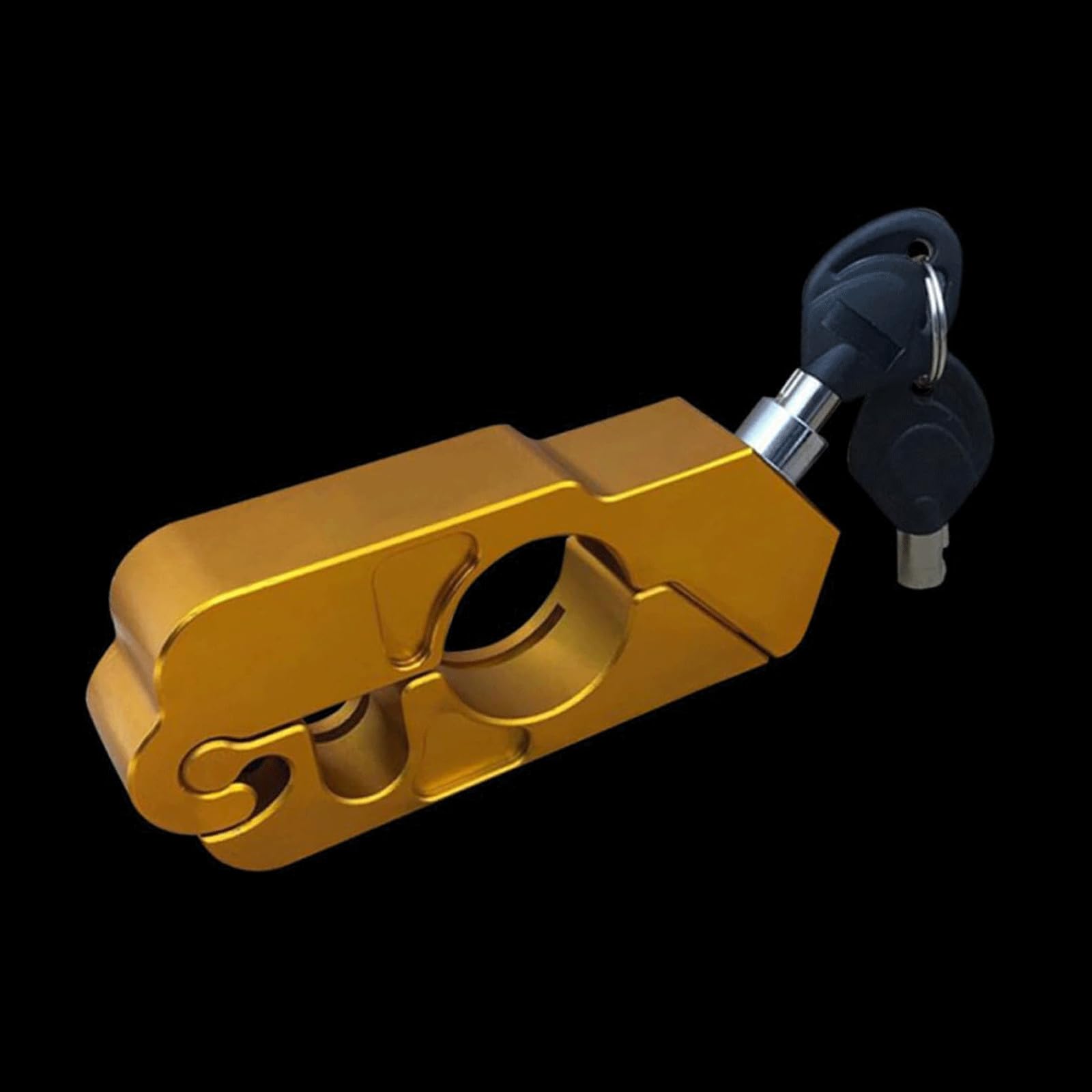 KRILLIQ Blocco antifurto Confezione da 2 Accessori Dorati per Moto Blocco Impugnatura per Moto in Metallo Blocco Freno per Bici da Cross di Massima Sicurezza per Scooter Motociclo