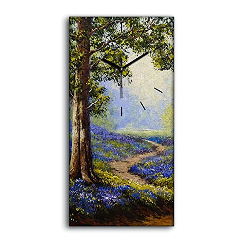 Horloge sur toile art moderne fleurs forestier de qualite - 2