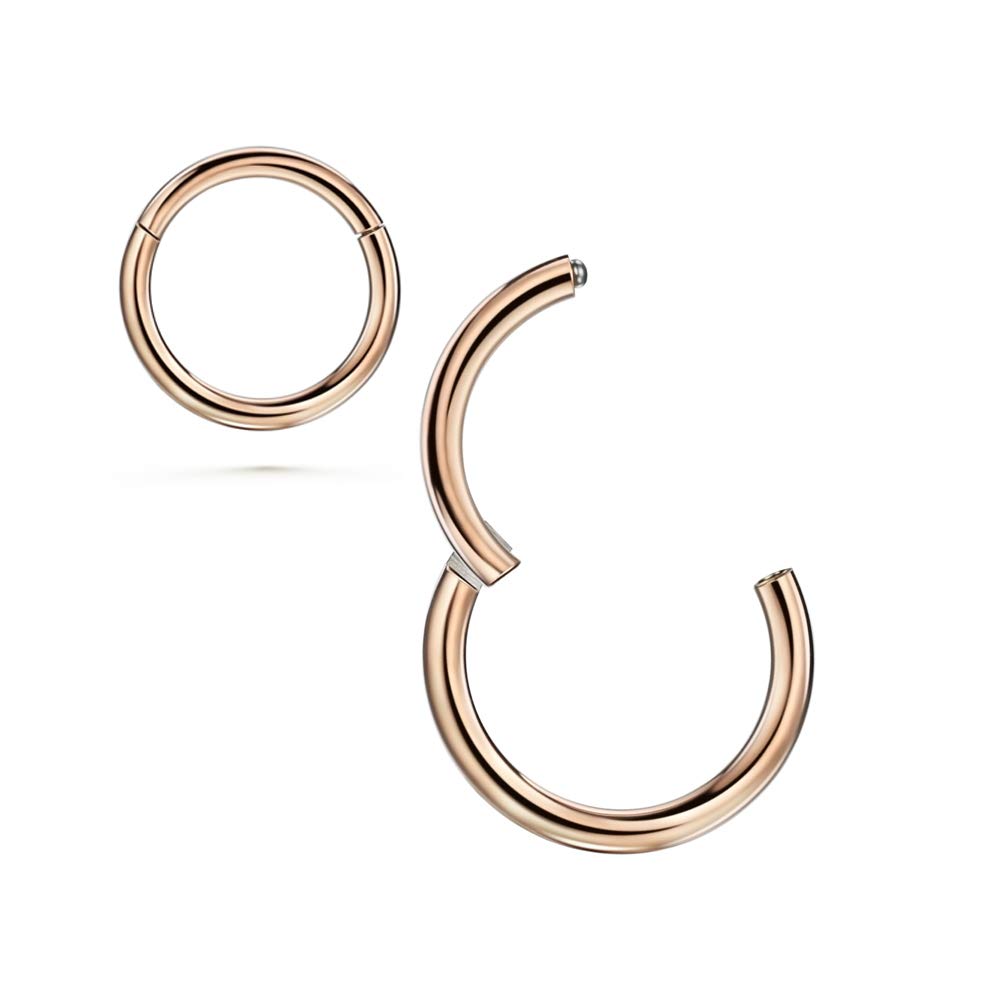 JOFUKIN 316L Surgical Steel Hinged Clicker Segment Septum, Lip Nose Hoop Ring, Helix Daith Cartilage Tragus Ring Body Piercing Jewelry Earring for Women Men — view 13