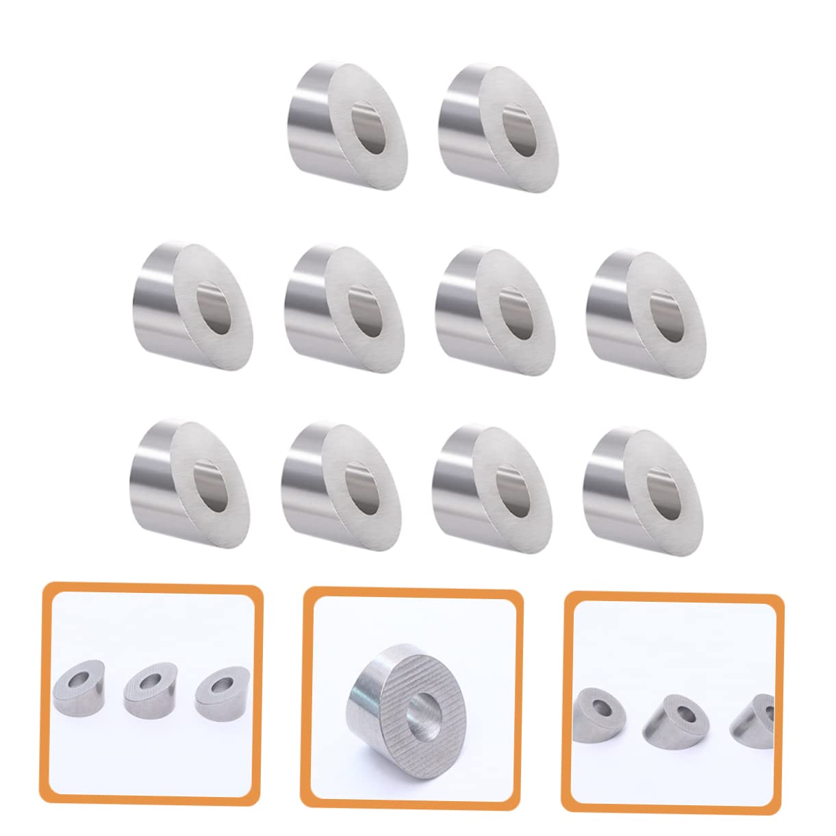 OUNONA 30pcs Stainless Steel Cable Railing Kit Washer Beveled Deck Spacers Wire Cable Rope