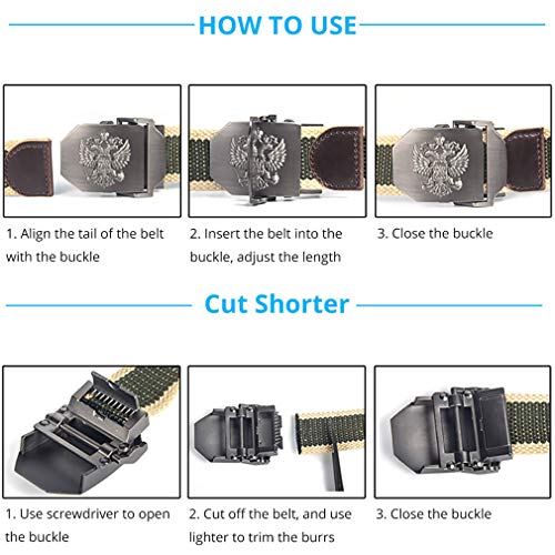 LKMY Men's Belt Nylon Canvas Breathable Military Tactical Belt With Skull/Sword Buckle3