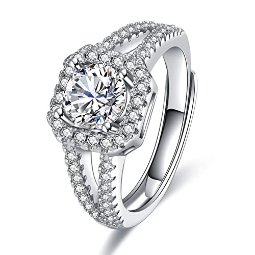 Bague en diamant simulé au sertissage prestigieux pour femme élégante
