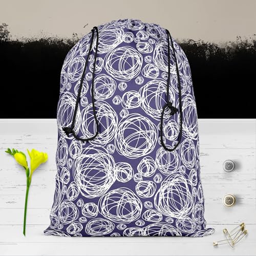 Image of ArtzFolio Doodle Circles D1 | Reusable Sack Bag | Bag for Gym, Storage, Vegetable & Travel