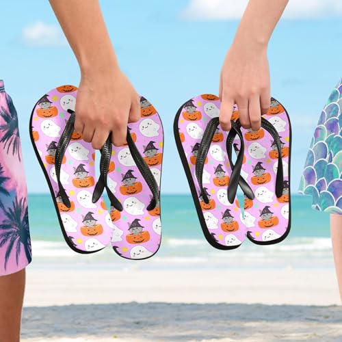 Burbuja Boo Animal in Pumpkin Flip Flops for Women Men, Soft Thong Sandals Rubber Slippers for Pool Beach Essentials 5