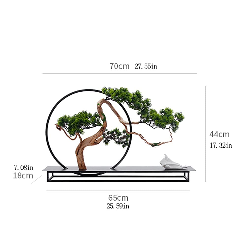 Plantas Artificiales, árboles Artificiales de Estilo Chino, pinos acogedores, Marcos de Metal, Figuras de cerámica, Decoraciones para Salas de Estar y oficinas, Pino bonsái.