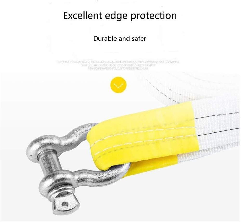 Abschleppseil Auto, PKW Notfall-Abschleppgurt 15 Tonnen Bruchfestigkeit 5M X 5CM, Dreifach Verstärkte Schlaufenende Für Sicherheit Mit Aufbewahrungstasche (Size:33000 Lbs)(Yellow,5m-5T)