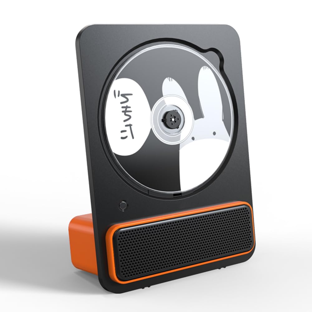 Lettore CD portatile con Bluetooth, telecomando, jack per cuffie da 3,5 mm, altoparlante HiFi per uso domestico e ufficio, lettore audio compatto ed elegante