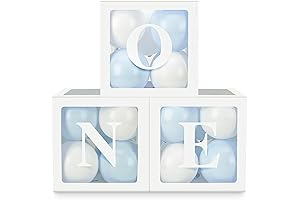 Baby Boy First Birthday Decorations | ONE Letter Boxes 24 Balloons
