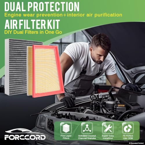 Image of Engine & Cabin Air Filter Fit for 2024-2026 Chevrolet Chevy Trax, 2021-2026 Trailblazer, 2020-2026 Buick Encore GX Activated Carbon Cabin Filter Replace#CF11966 CA12814 Car Accessories