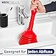 TURBO PRODUKTE Turbo Stampfer Eisblau - Pömpel rohrfrei - Saugglocke für Toilette, Waschbecken, Dusche uvm. - max. Saugkraft - 5-faches Ansaugvolumen