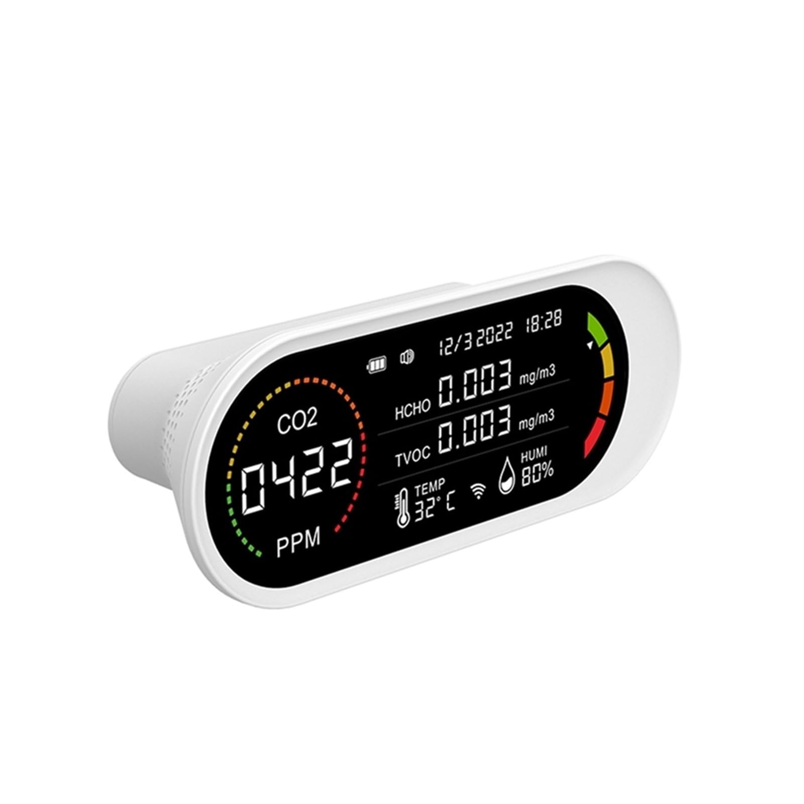 CVFRDD 5 In 1 Air Quality Detector TVOC HCHO CO2 Meter Carbon Dioxide Temperature Humidity Testing Air Quality Monitor