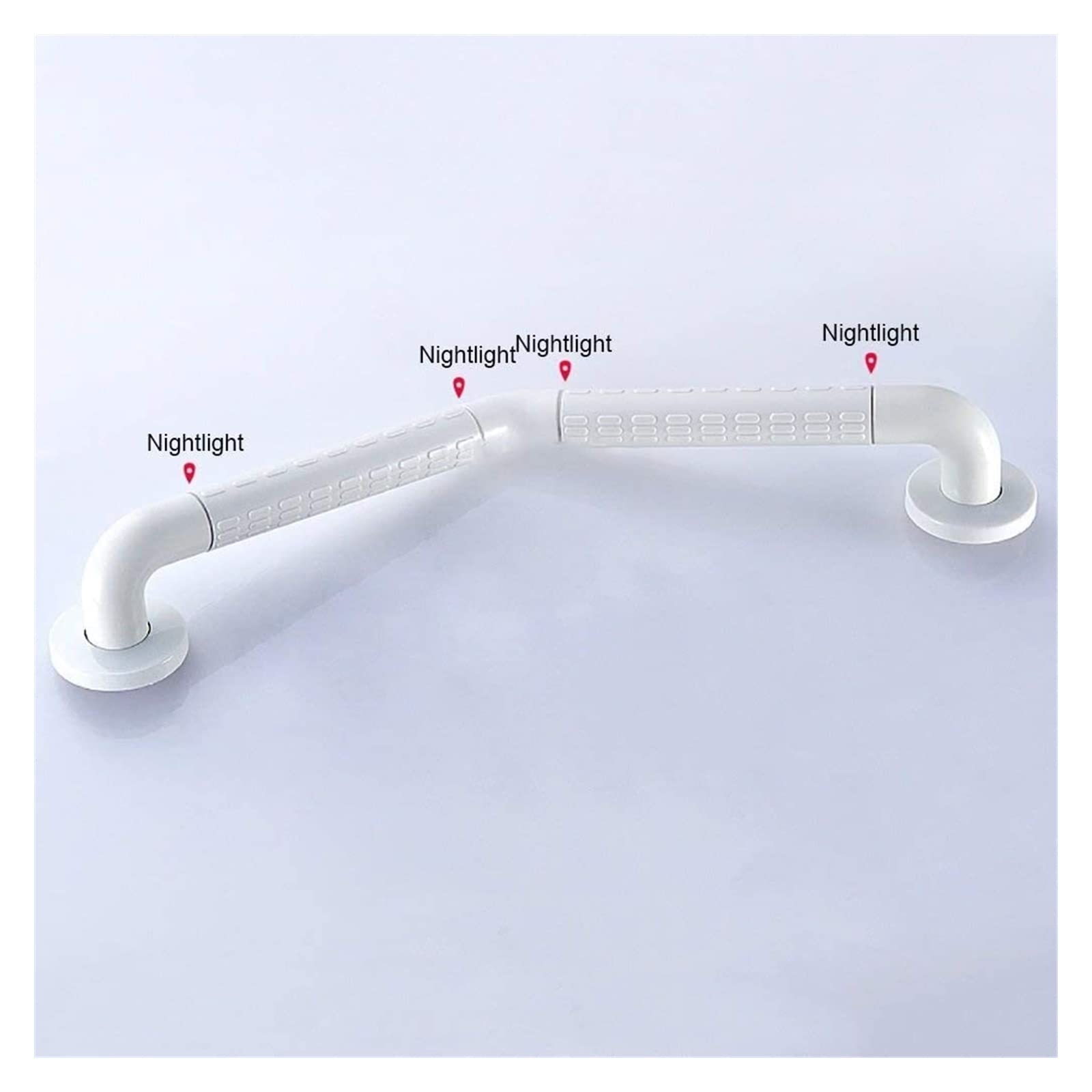 Barras de agarre antideslizantes anticaídas con ventosa de acero inoxidable, soporte de seguridad antideslizante (color: blanco)