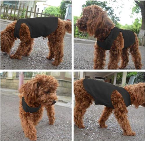 YAODHAOD Cotton Hundekleidung Einfarbige Hunde T-Shirts Kleidung, Sonnenschutz Hund Baumwollhemden Weich und atmungsaktiv, Hundehemden Bekleidung Fit für kleine mittlere Hundekatze(Schwarz / Grau, L