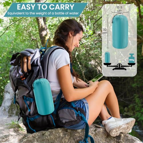 Satisure Wasserdicht Isomatte Camping Aufblasbare Matratze, Camping Matratze Outdoor, Ultraleicht Luftmatratze mit Fußpresse Pumpe, Faltbare Schlafmatte mit Kissen, Aufblasbarer Wasserhängematte