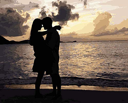 Fuumuui DIY Malen Nach Zahlen-Vorgedruckt Leinwand-Ölgemälde Geschenk für Erwachsene Kinder Kits Home Haus Dekor - Liebe ist wie Gezeiten 40*50 cm