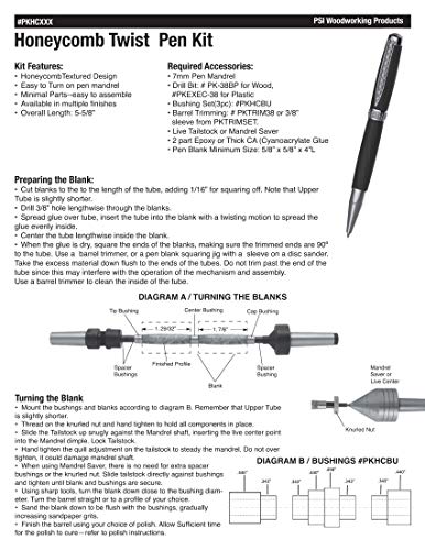 Penn State Industries PKHCSS Honeycomb Ballpoint Twist Pen Kit Starter Package Woodturning Project