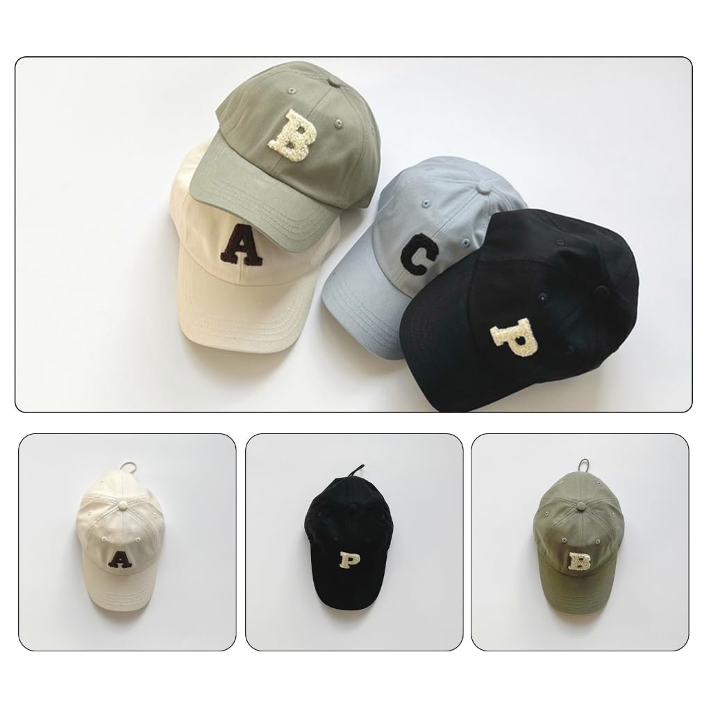 Baby Baseball Caps Adjustable Letter Embroidery Kids Sun Protections Hat for Boys and Girls Aged 4 to 12 Years Old Light Blue