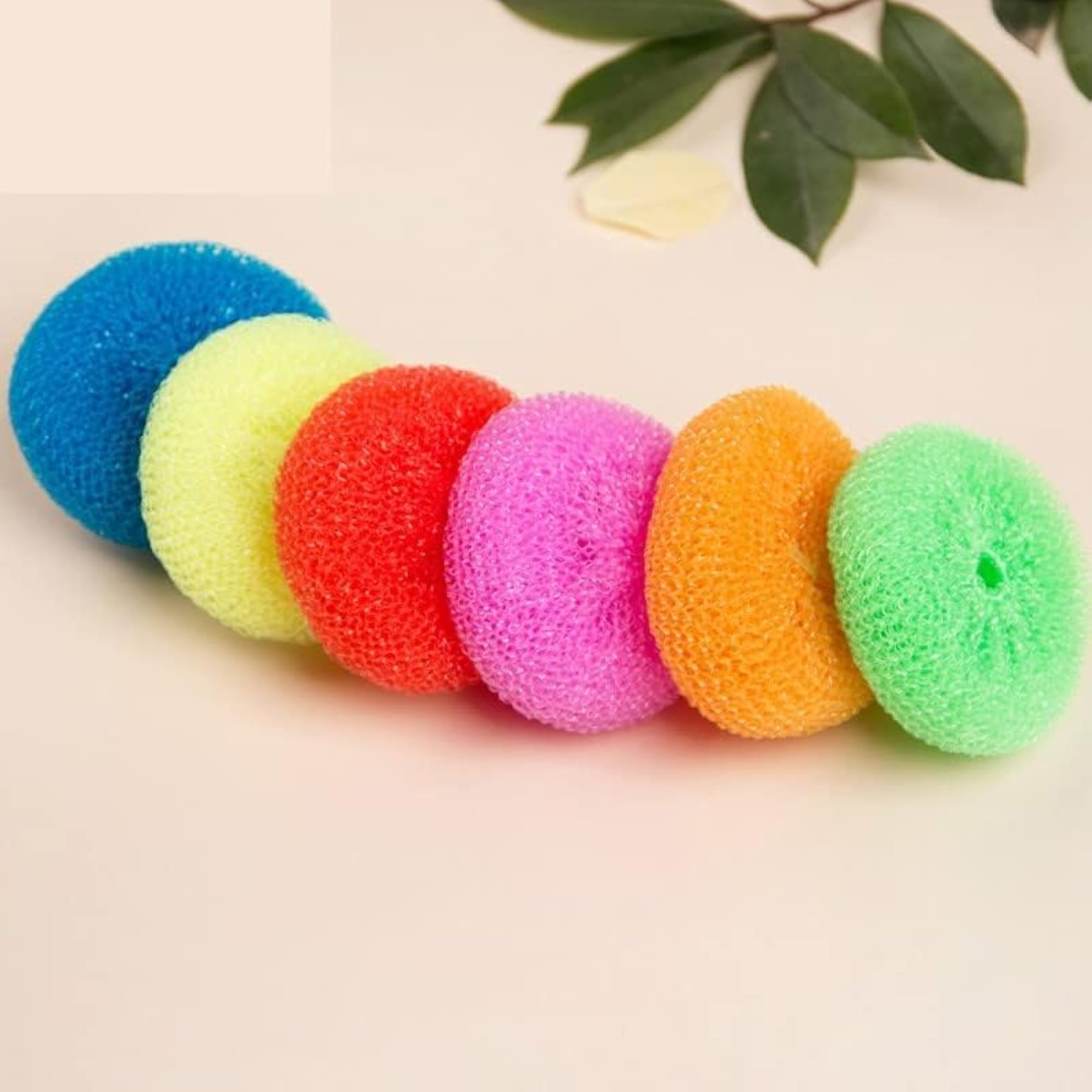 Nylon Bath Scrubber Loofah Set, Round Body Pouf Sponges