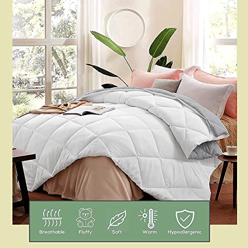 Image of Machine Washable Comforter Bed King Size Microfiber 500 GSM Diamond Stitch Heavy Winter Comforter (92 inch x 106 inch Inches /233cm x 269cm) Blanket Quilt Rajai - King Comforters | Black