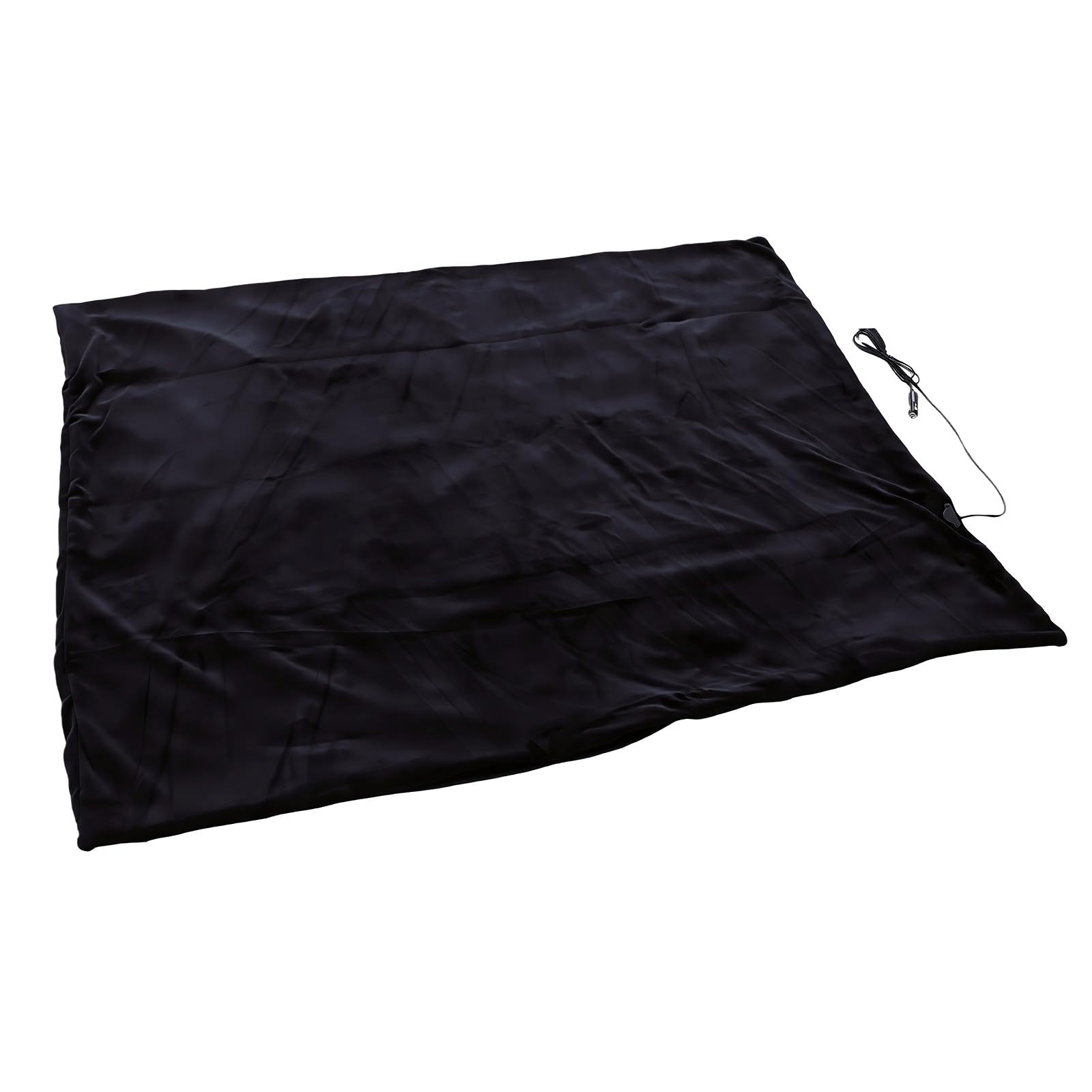 Cryfokt Manta Térmica para Coche 59x39in Franela 12V para Asiento (Black)