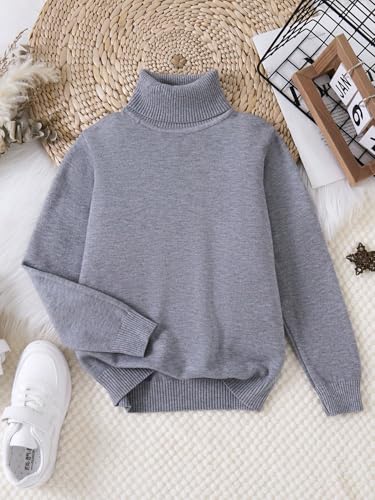 Children's Sweater Round Neck Long Sleeve Pullover Turtleneck Slim Sweater Autumn and Winter Sweater for 4-8 Years2