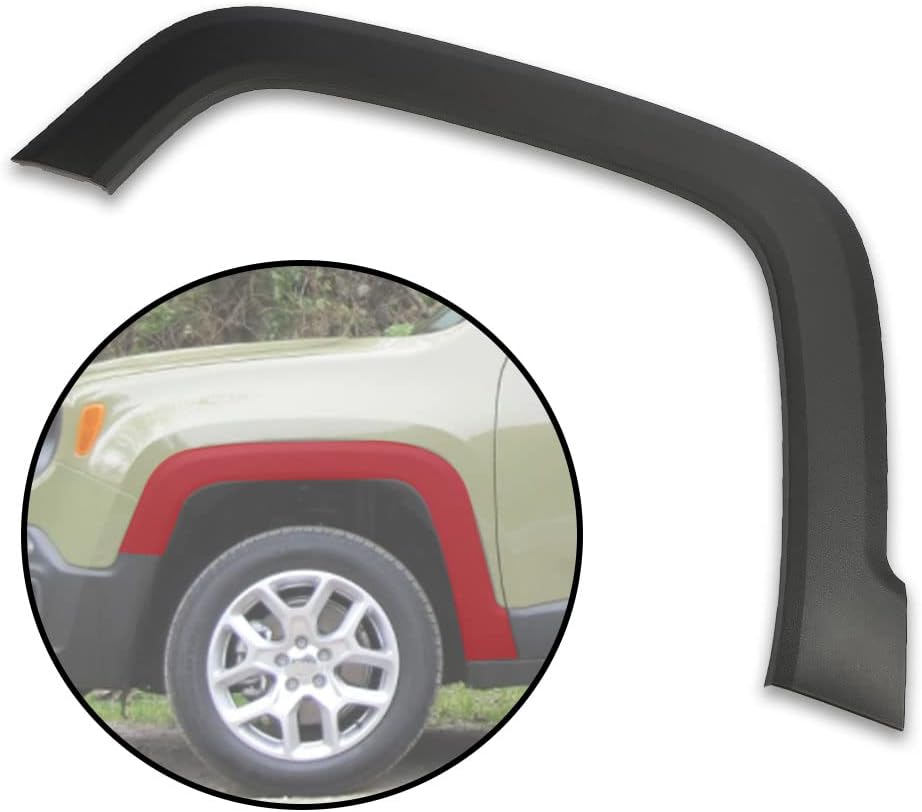 G-PLUS Front Wheel Arch Fender Flares Compatible With 2015-2021 Jeep Renegade, Fender Trim Molding Moulding Black Wheel Cover Protector 5XB67LXHAA CH1790104 (Front Left)