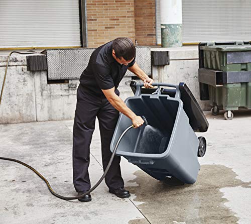 Image of Rubbermaid Commercial Products BRUTE Rollout Trash /Garbage Can /Bin with Wheels, 50 GAL, Blue, for Restaurants /Hospitals /Offices /Back of House /Warehouses, Pack of 2