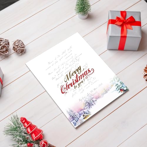 EggSun 60 Pcs Stationery Paper, Winter Computer Writing Paper,4 Design holiday event Border Letterhead for Invitations,Gifts,Holidays,Party Notes(8.5x11Inch) - Image 3