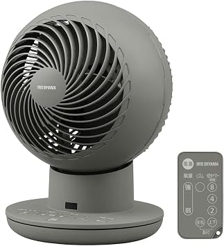 Iris Ohyama WOOZOO Circulator Fan, 22 Tatami Mats, Up/Down and Left/Right Oscillation, Remote Control, DC Motor, Air Circulation, Energy Saving, Power Saving, Compact, Quiet, Powerful Blowing