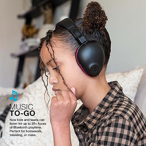 Jlab Jbuddies Pro Wireless Over-Ear Kids Headphones | 35+ Hour Battery Life | Built-In Volume Regulators For Safety | Share Mode | Folding | Adjustable | Noise Isolation | With Mic | Pink #TOP4