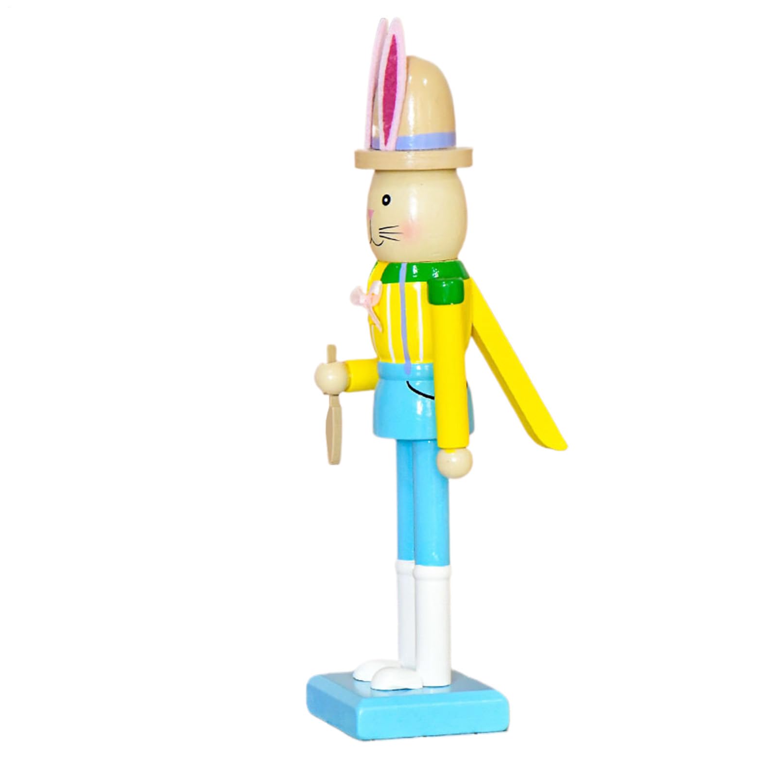 Casse-noisette lapin en bois pour décoration de Pâques et table de printemps