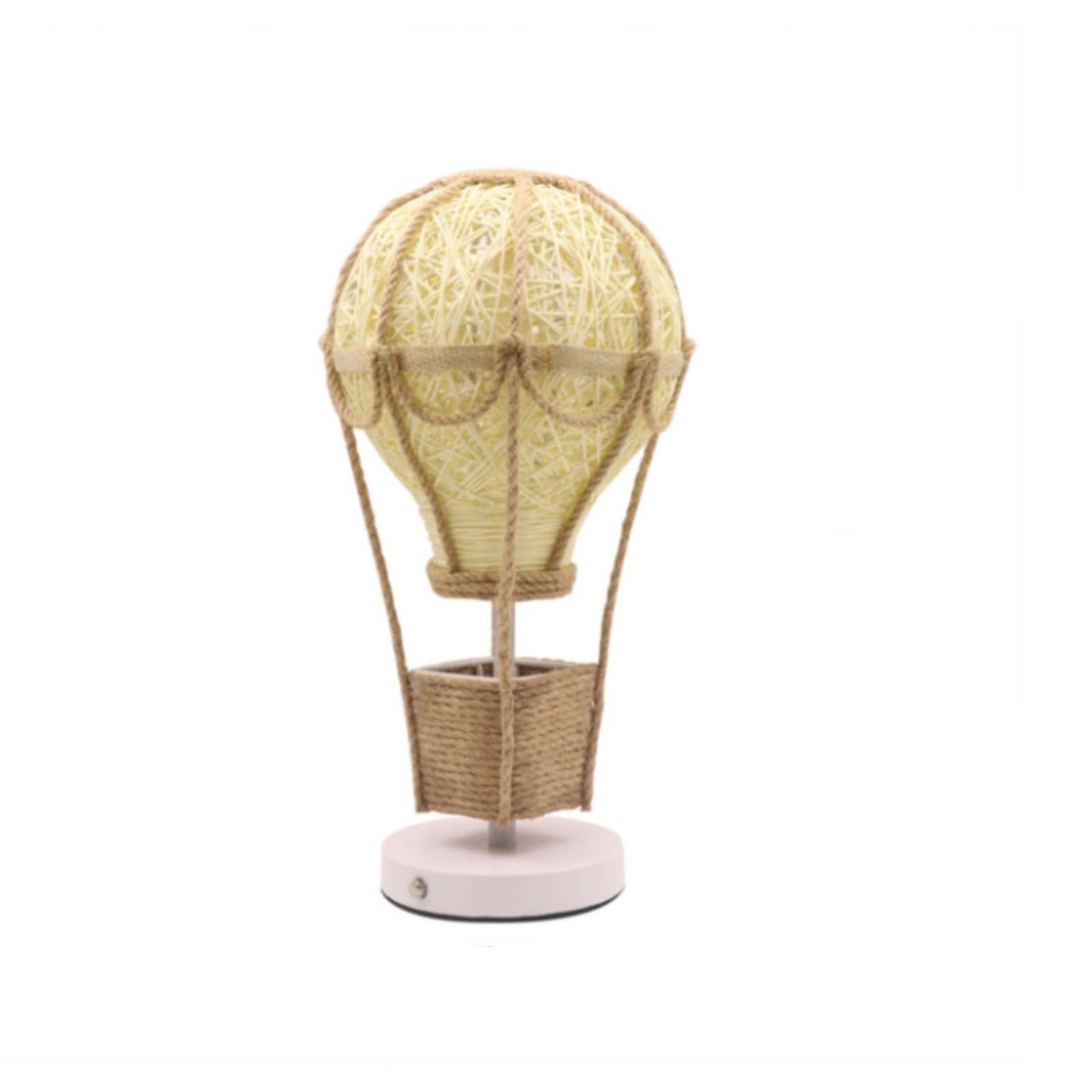 Sharplace Kinder Nachlampe Heißluftballon Lampe Tischlampe Nachtlicht Rattan Leuchte mit Dimmbar Und Wiederaufladbar 2000 Mah auf Eisen Gestell für Kinderzimmer Nachtkommode Einschlafhilfe Zuhause