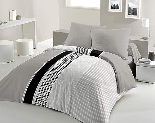 Home Linge Passion Mimosa Duvet Cover Set 140 x 200 cm Black, 140x200 cm - Image 3