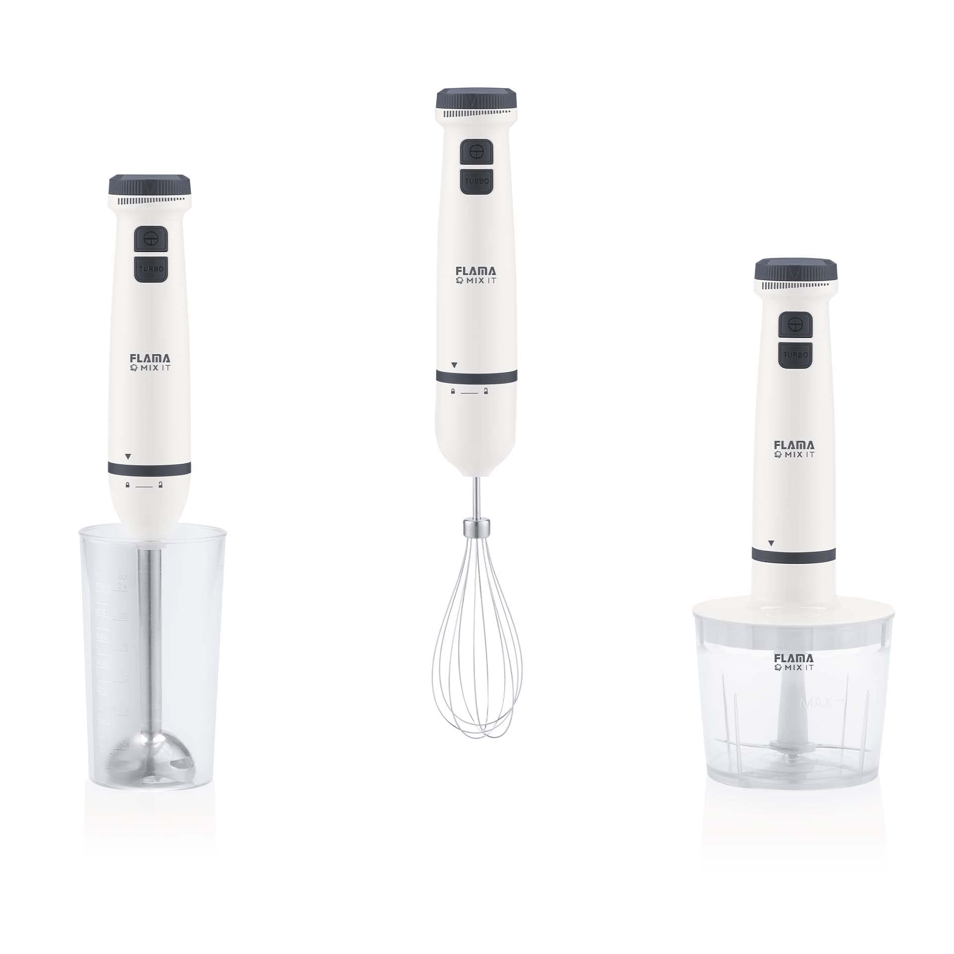 Flama Batidora de Mano 2041FL, 800W, 2 Velocidades, Pie Metálico Desmontable, Láminas de Alto Rendimiento de Acero Inoxidable