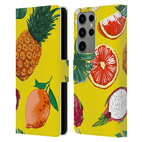 Étui portefeuille en cuir S23 Ultra 5G Haroulita Fruits housse